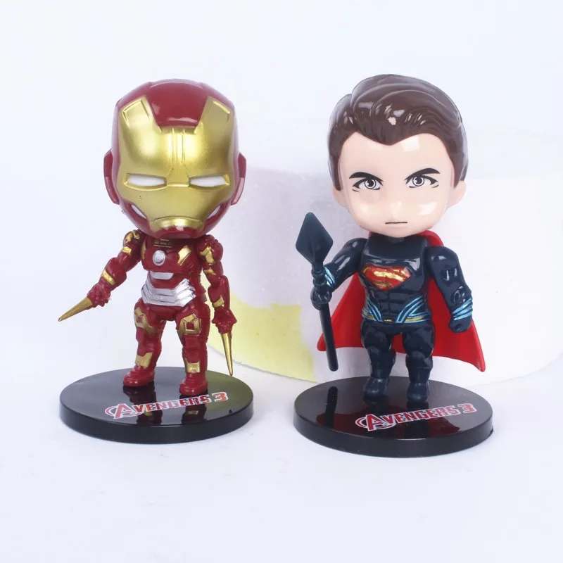 6 sztuk Marvel Spider-Man chłopiec ozdoby do dekoracji ciast motyw Avengers urodziny materiały prysznicowe prezenty ozdoby na biurko dekoracje