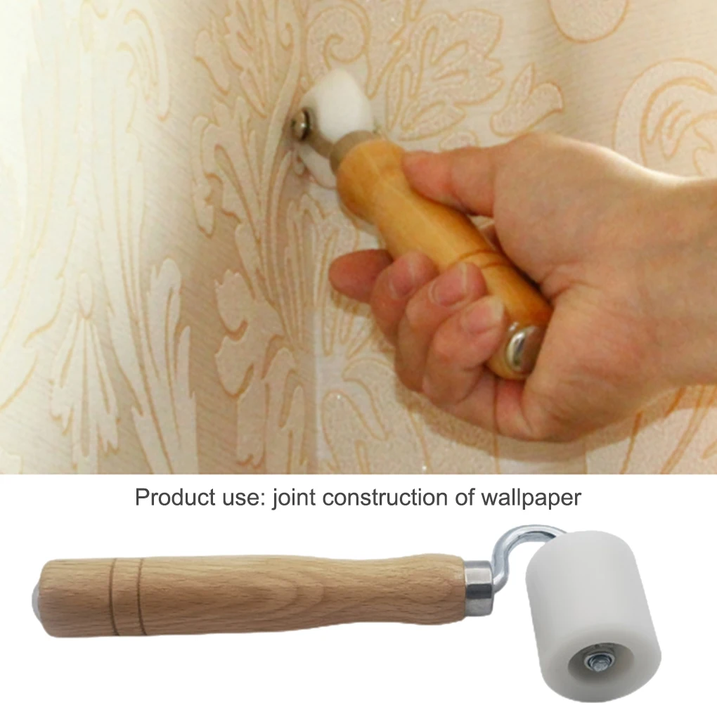 Seam Roller Reusable Wallpaper Professional Edge Rollers Waterproof Pressure Wheel Seam Decoration Tools Wood Handle