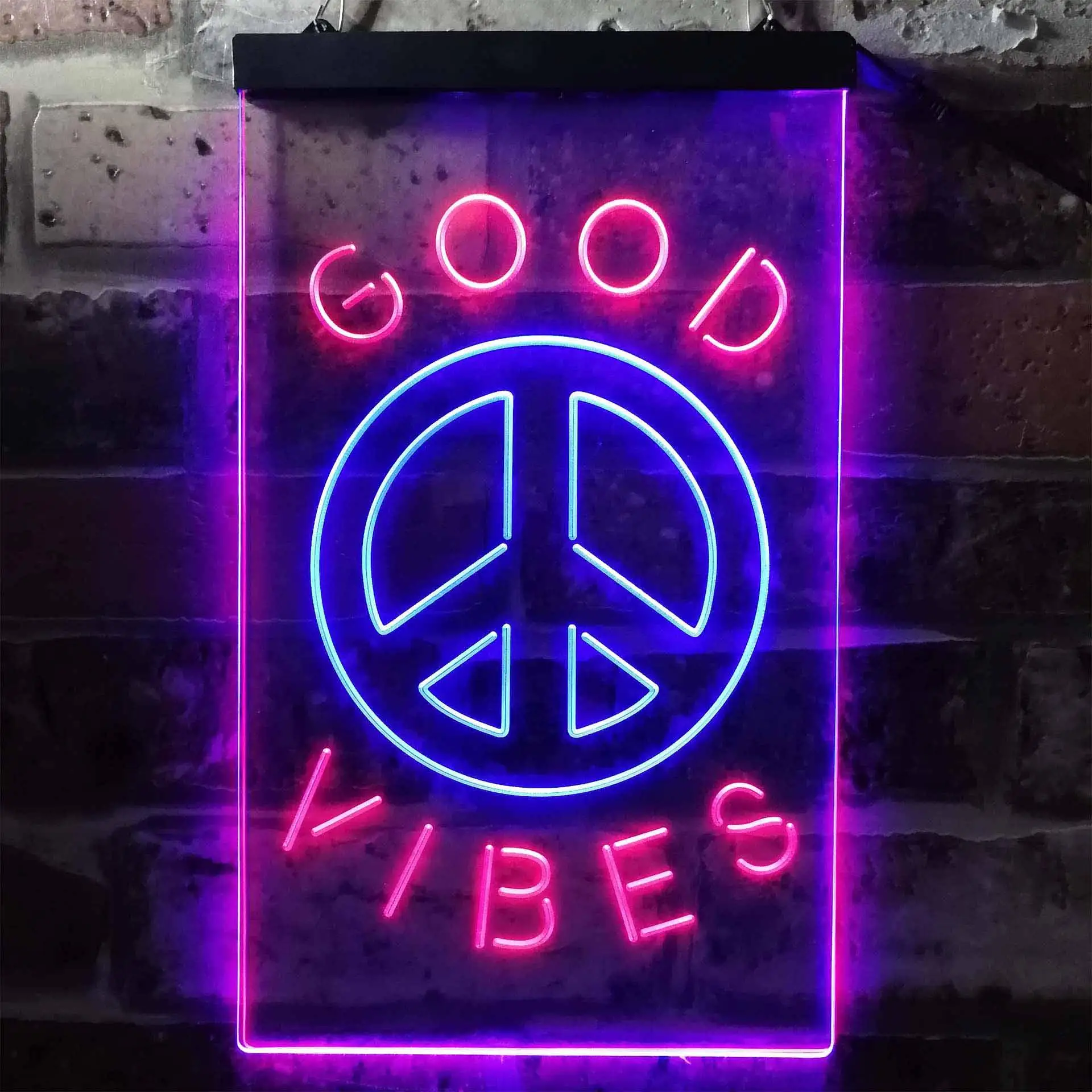 Good Vibes & Peace Dual Color Led Neon Sign st6-i3773
