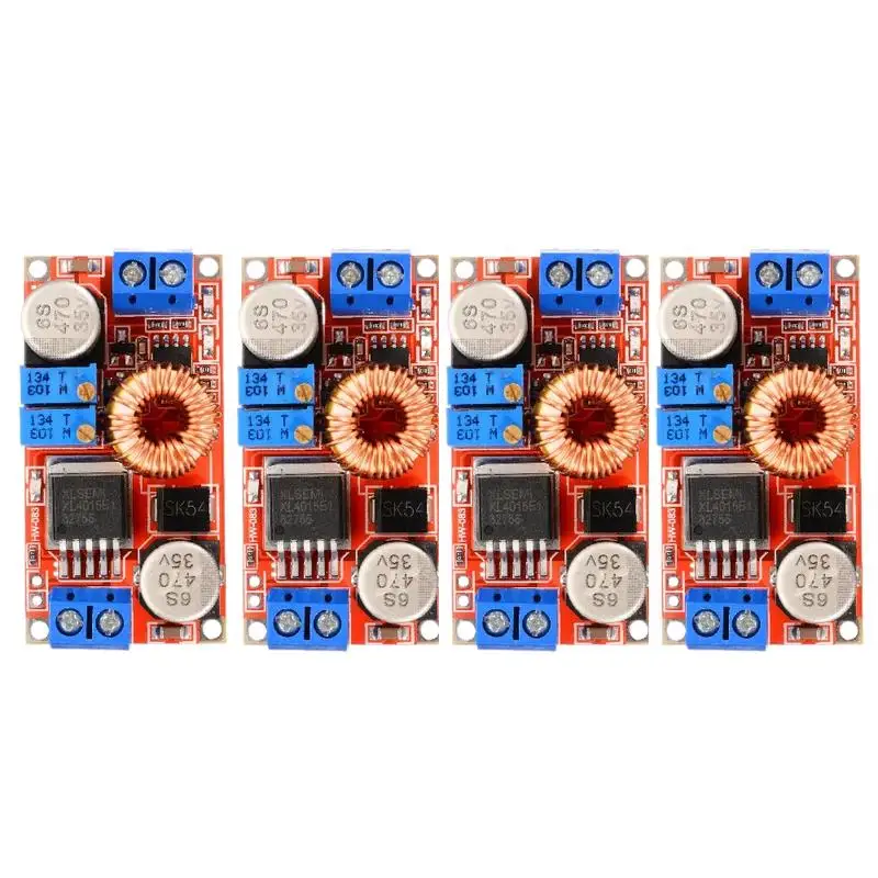 

4PCS 5A DC-DC Adjustable Buck Converter XL4015 4-38V to 1.25 - 36V Step Down Power Supply Voltage Regulator Power Module