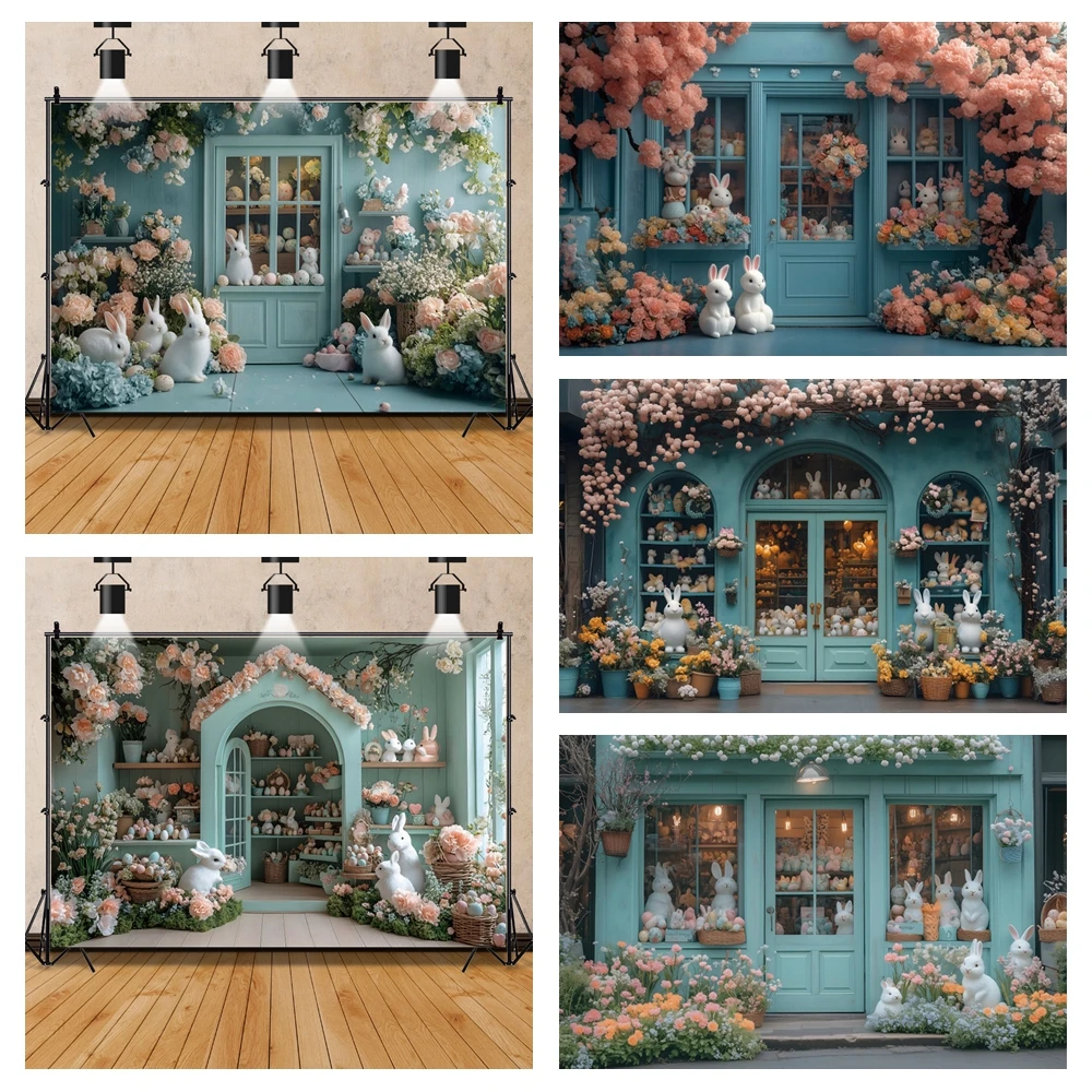 

Easter Bunny Backdrops Kids Birthday Baby Shower Photocall Props Decor Spring Easter Flower Eggs Rabbit Photography Background