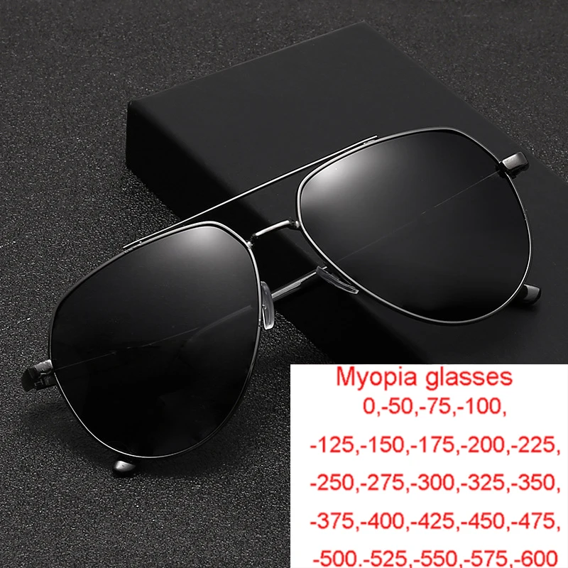 

Classic Retro Pilot Polarized Myopia Sunglasses For Women Men UnisexSummer Driving Nearsighted Sun Glasses