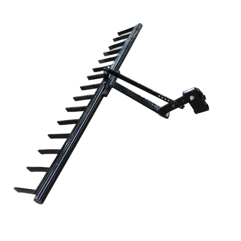 Walking tractor matching, flat rake traction adjustable rake