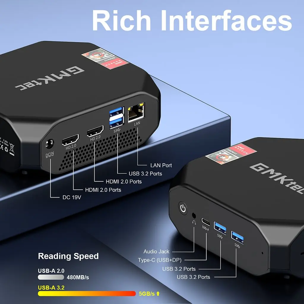 GMKtec NucBox KB4 AMD Ryzen 7 3750H DDR4 16GB RAM 512GB ROM มินิพีซี Windows 11 Pro Wi-Fi 5 BT4.2 คอมพิวเตอร์ตั้งโต๊ะขนาดเล็ก NVMe M.2