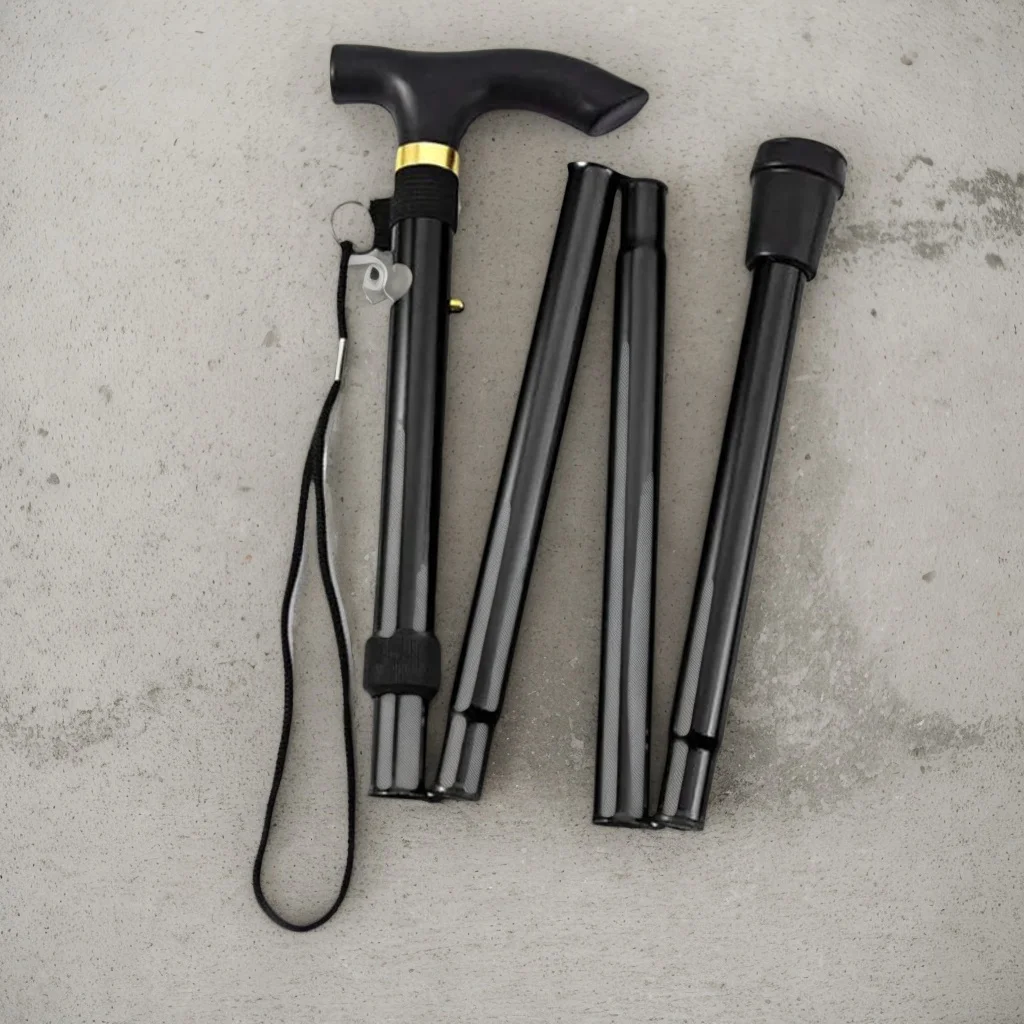 

Telescopic Trekking Pole for Mountaineering, Aluminum Alloy Folding Travel Cane with Anti-Shock Locking for Hiking Camping