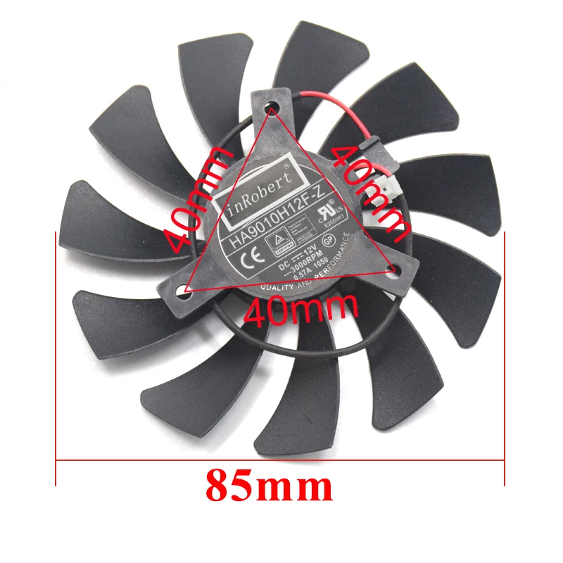 85MM HA9010H12F-Z 2Pin Video Card Fan For MSI GeForce GTX 1050 1050Ti OC Replacement Graphics Card GPU