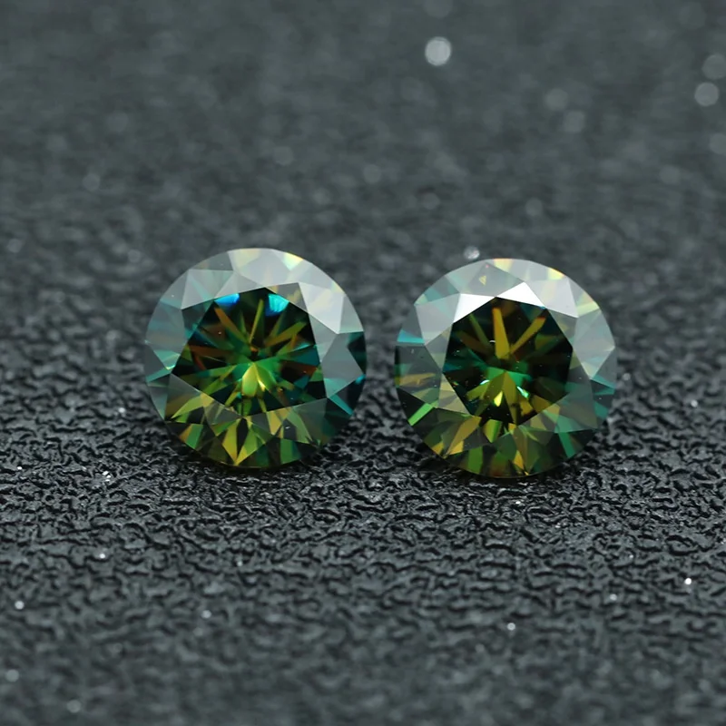 Hübscher grüner Moissanit-Stein VVS1, im Labor gezüchteter Diamant, besteht den Diamanttester, mit GRA-Bericht. – Detail 1