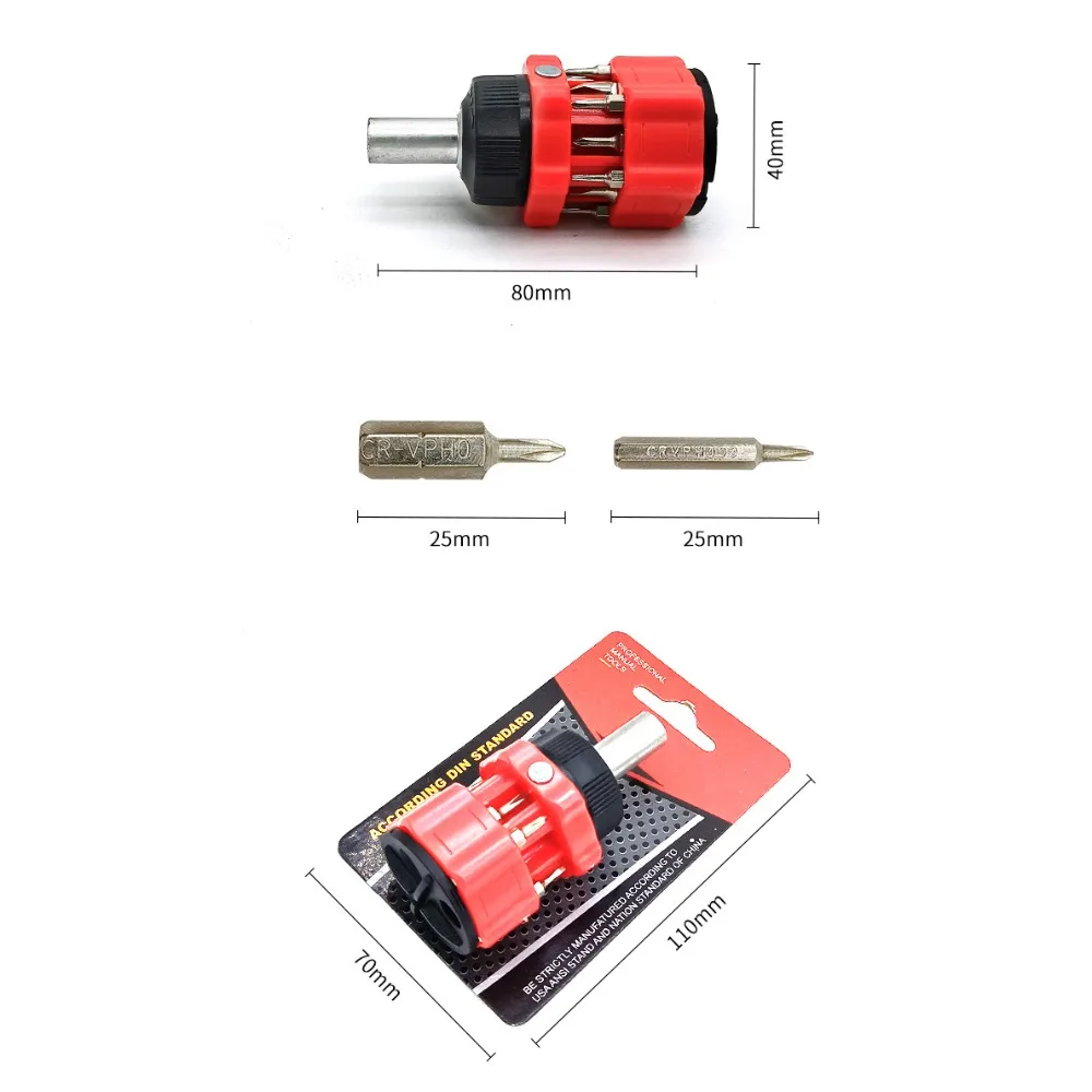 Chromium Vanadium Steel Ratchet Screwdriver Set Adjustable Angle Repair Tool Kit Screw Driver Bit Multifunctional