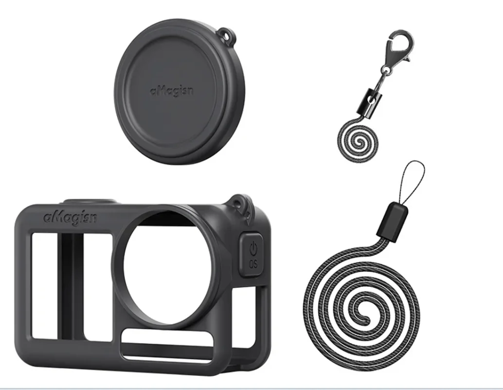 DJI 액션 5 프로용 실리콘 스크린 보호대, 액세서리 키트, 보관 케이스, 강화 스크린 보호대 렌즈 커버