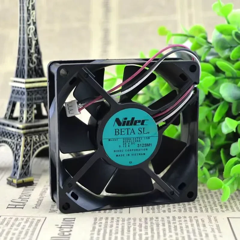 for NIDEC D08A-24TS1 02 8CM 8025 24V 0.12A 2-Wire Variable Frequency Cooling Fan