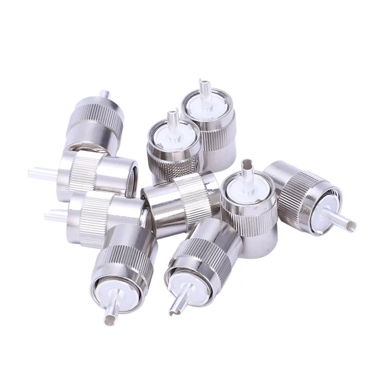 

B03C-100Pcs Разъем UHF Male PL259 Разъем для пайки RG8 RG213 LMR400 7D-FB Кабель Серебристый