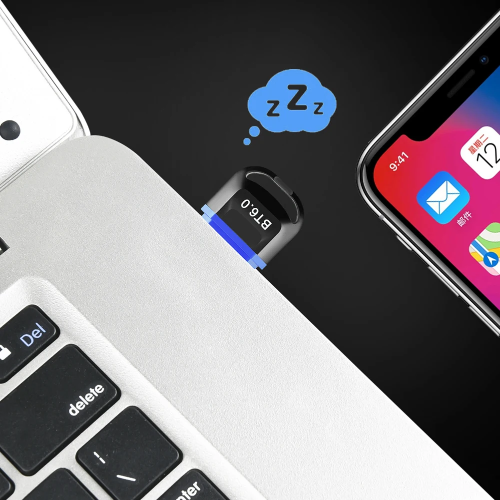 

BT6.0 Small Receiver Transmitter USB2.0/3.0 Music Audio Receiver Low Latency Driver-Free USB Transmitter for Keyboard/Mouse