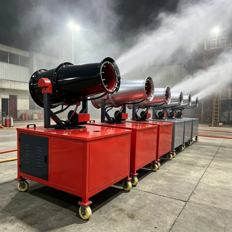 Dust Control Fog Cannon Sprayer Machine 60m Throw 15kw Motor For Stockpile Yard Port Area Demolition Construction Customized