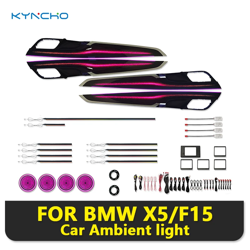 64 Colors LED Car Ambient Light Kit For for BMW X5 F15 Dream color RGB Bluetooth App Control Symphony Auto Interior Lighting