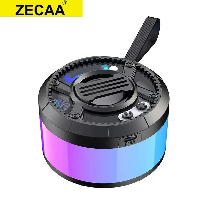 

ZECAA New Portable Mini Bluetooth Wireless Mecha Music Speaker Box With Color RGB Light Bluetooth Smart Led Music Speaker