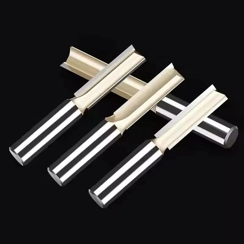HUHAO 1/4"Shank Straight Router Bit Trimming Cutter Carbide Steel Trimming Machine Milling Cutter Wood Woodworking CNC Tools