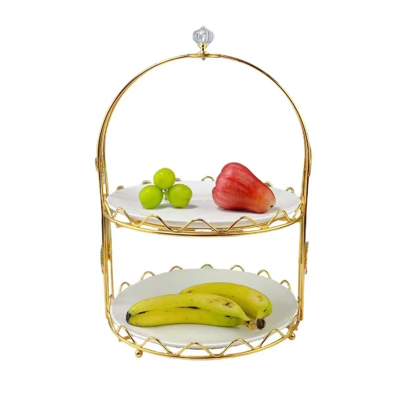 

cake dessert table fruit plate display rack high-end fruit plate light luxury dim sum candy snack string plate iron rack