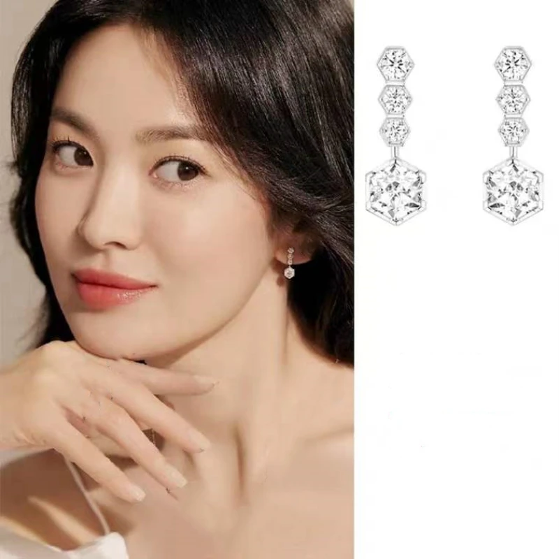 Han Suxi beautiful crystal drama new Hye gyo Song Korean Ear Earrings For Women Girls Pendientes girl gift