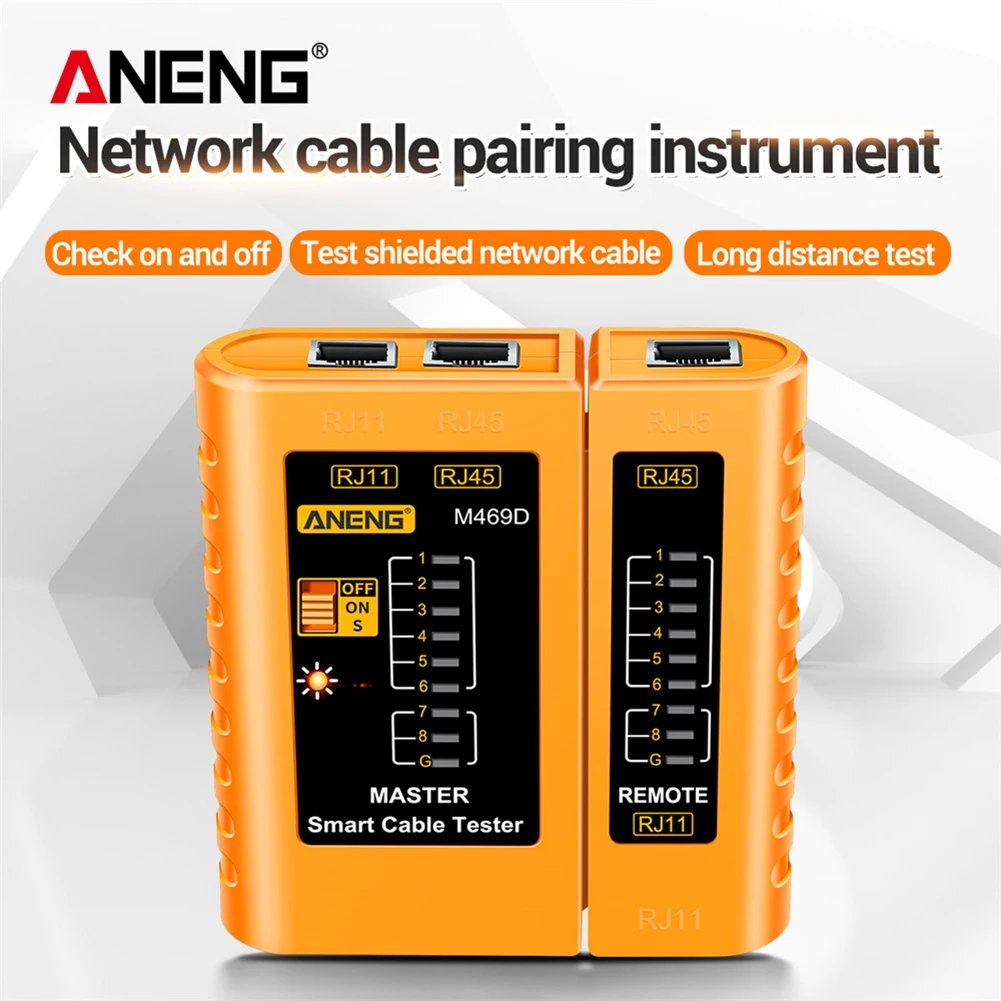 ANENG M469D Cable lan Tester Network Cable Tester RJ45 RJ11 RJ12 CAT5 UTP LAN Cable Tester Networking Tool Network Repair