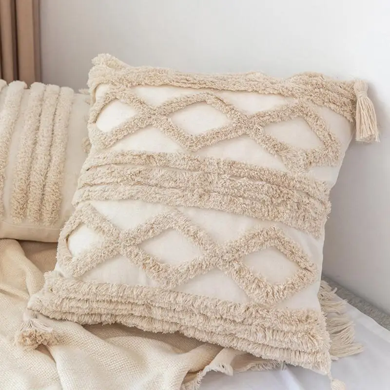 2 Stück Bohemian-Stil Ethno-Jacquard Kissenbezüge 45x45cm Sie können 2 Kissenbezüge auswählen oder sie zufällig erhalten. – Detail 4
