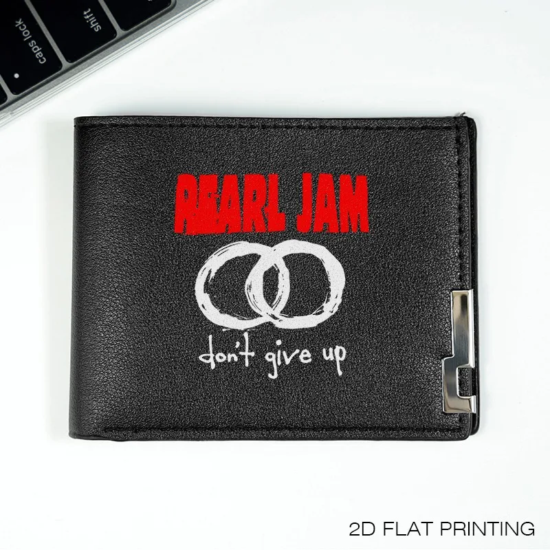 PEARL JAM LOGO PORtafoglio sottile da uomo in pelle PU DURABILE LIGHTWEIGHT BUSINESS STYLE ACCESSORIO DI MODA PER L'uso quotidiano