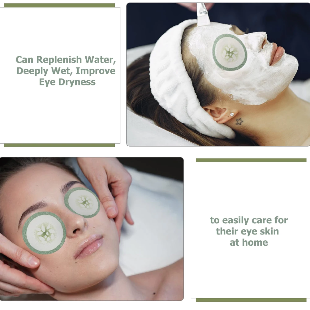 

200Pcs Eye Care Pads Cucumber Print Design Moisturizing Eye Masks for Tired Eyes Gentle Skincare Solution for Adults