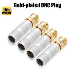 High-end BNC Connectors HD Gold-Plated Welding Audio Adapter Coaxial Cable BNC Plug Surveillance Camera Monitor Accessories