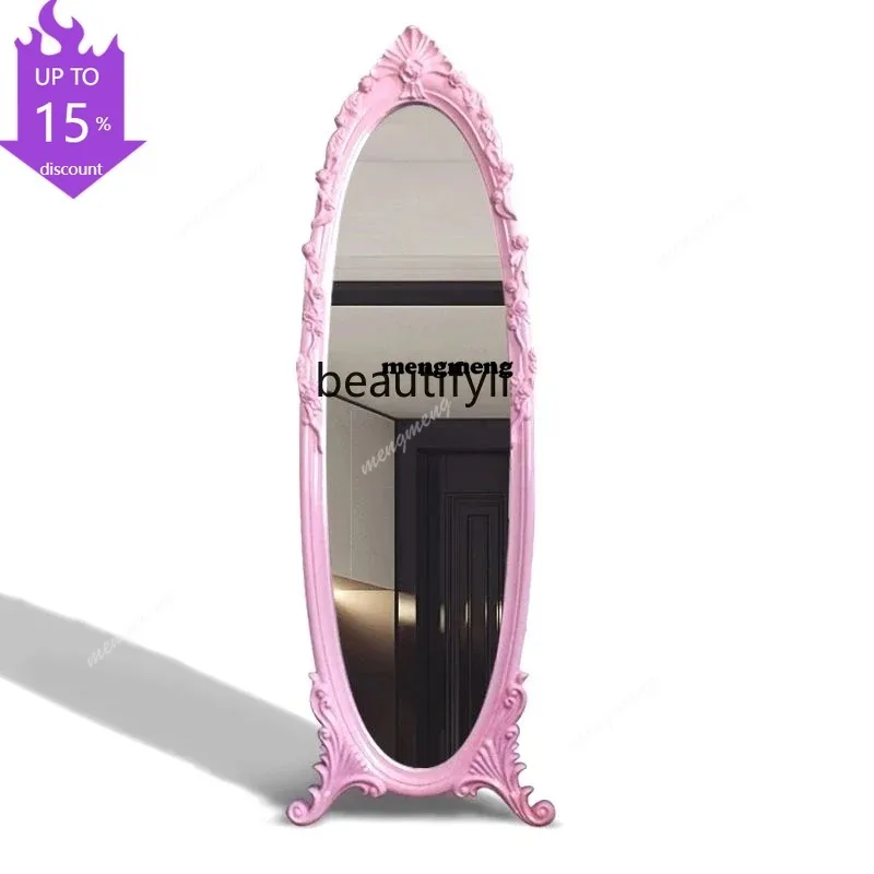 s8350 European simple full-length mirror multi-function, mobile bedroom, full body, full-length mirror household girl powder