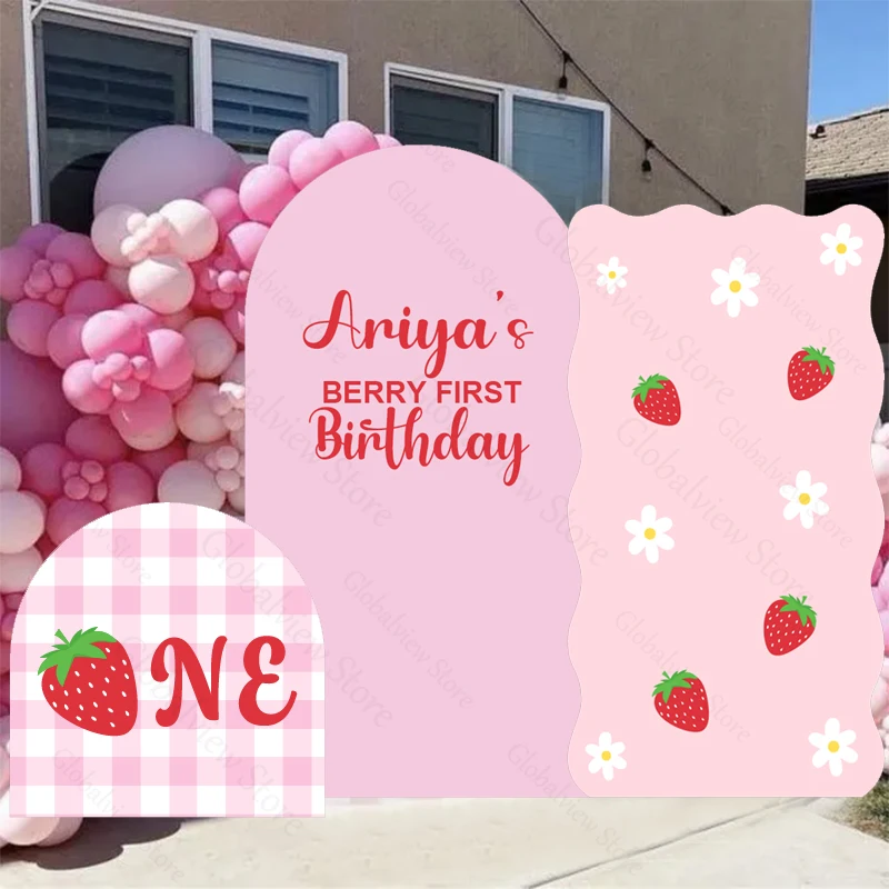 

Пользовательские клубничные вырезы, пенопластовая доска, клубничная арка, фоны, персонализированные украшения для маленьких девочек, фон для дня рождения, реквизит