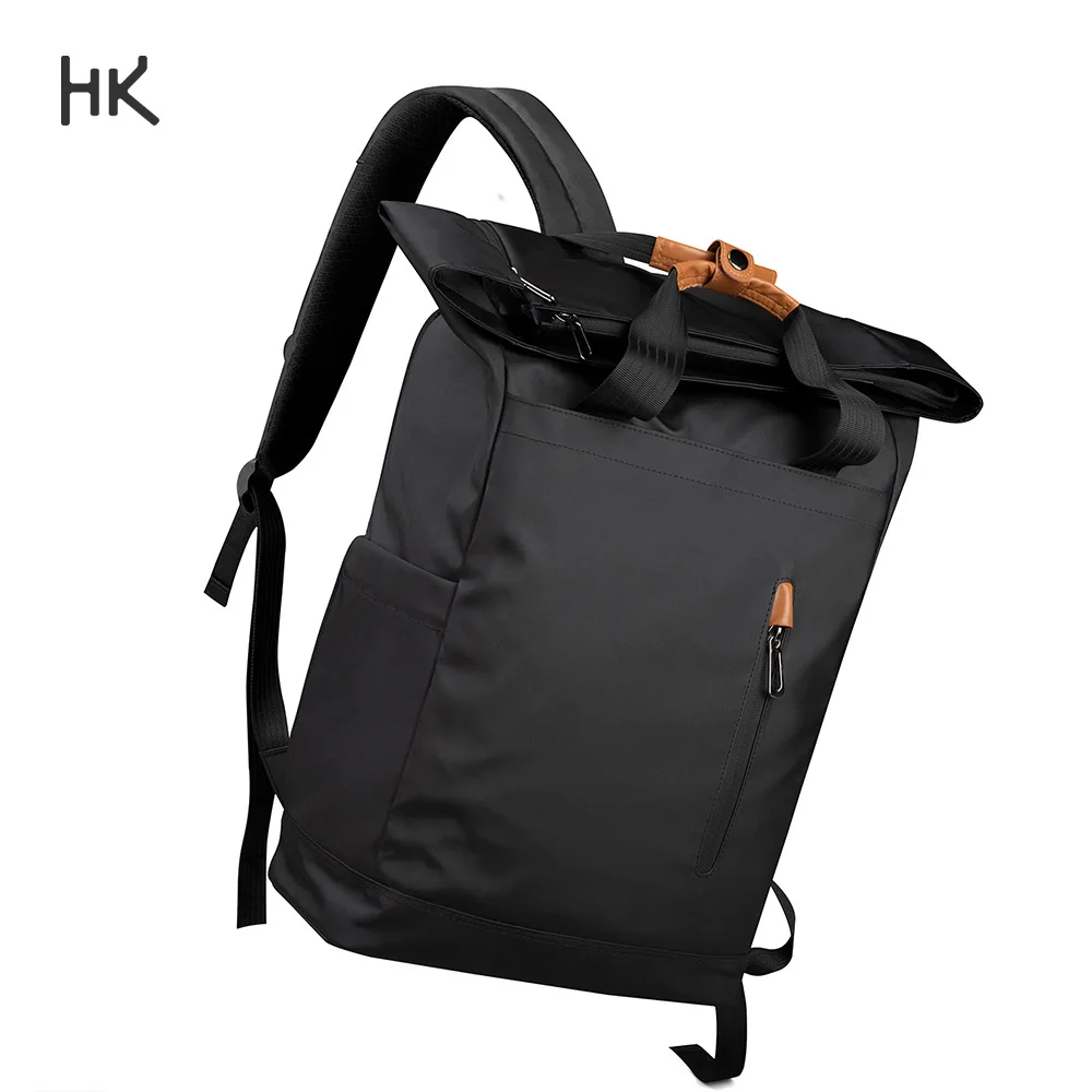 حقيبة ظهر كاجوال للسفر من HK للرجال متعددة الوظائف مقاس 15.6 بوصة حقيبة كمبيوتر محمول مقاومة للماء حقائب مدرسية جامعية بمنفذ USB حقيبة نهارية للأعمال
