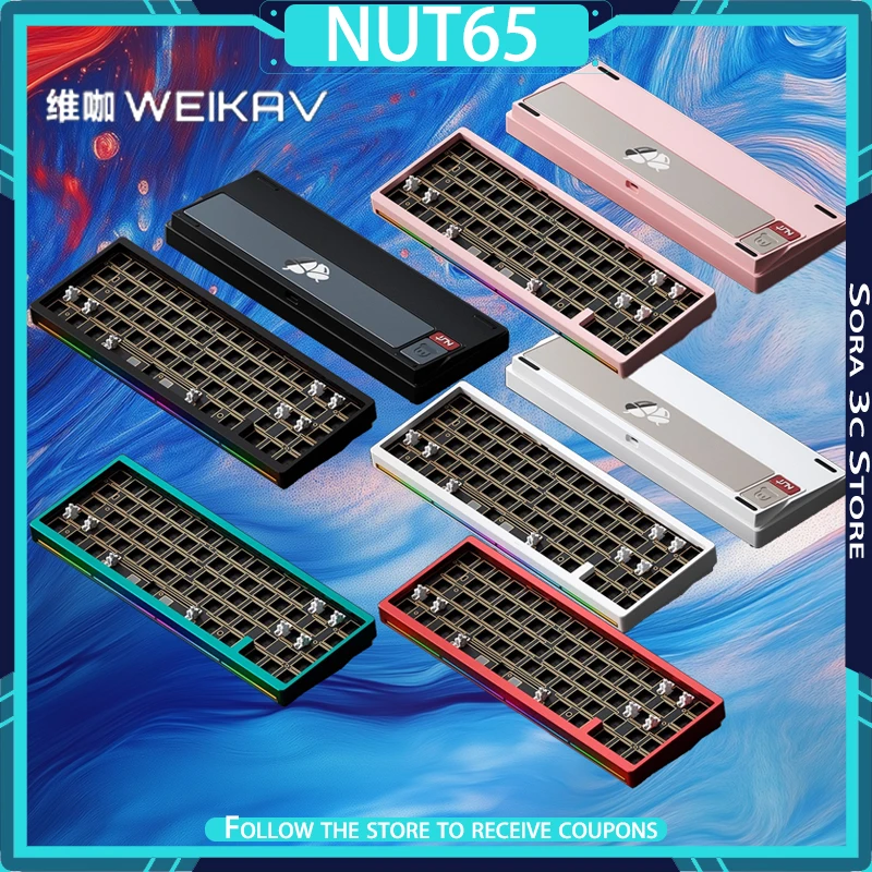 

WEIKAV NUT65 Mechanical Keyboard Kit Wireless Tri Mode Gasket Structure Magnetic Touch Needle Custom Gaming Keyboard Accessories