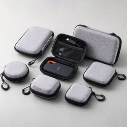 Mini Zipper Earphone Case EVA Storage Bag Pouch Carrying Bag For Airpod Earphone/Phone/Charging Cable Digital Accessories