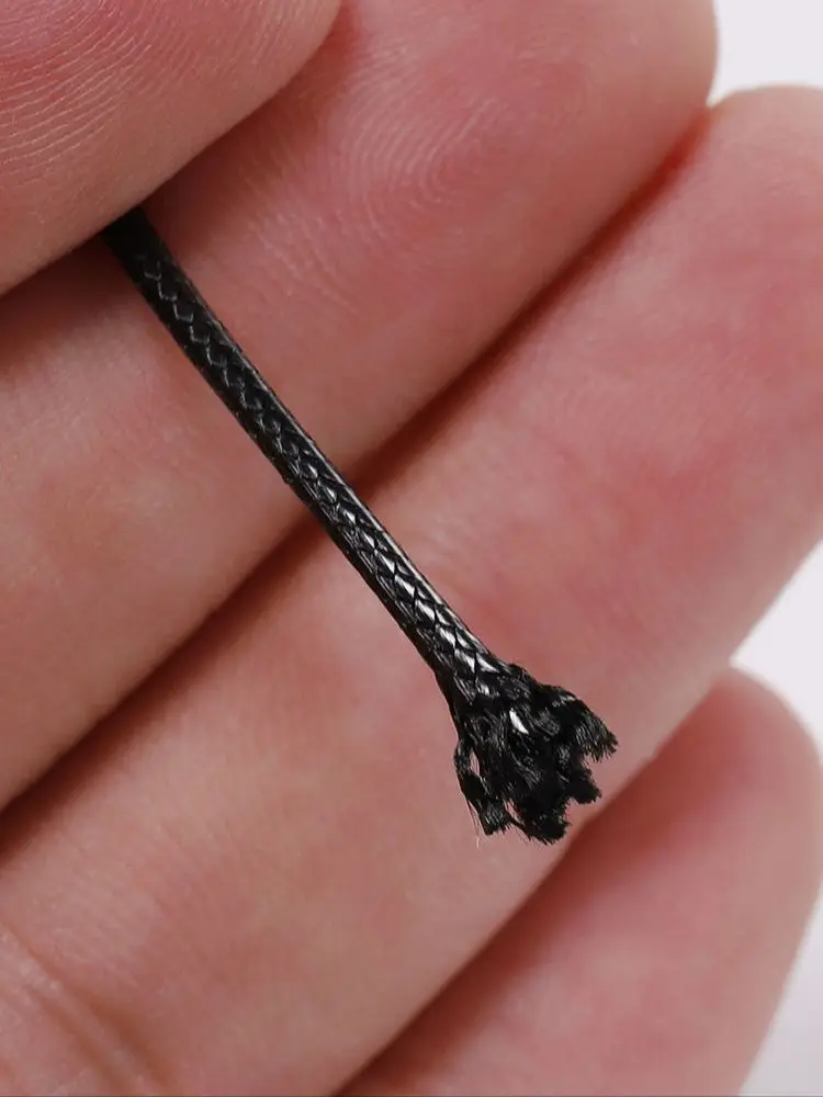 0,5–5 mm schwarze gewachste Schnur, gewachster Faden, Schnur, Riemen, Halskette, Seil für Schmuckherstellung, DIY-Armband, Halskette, Zubehör – Detail 2