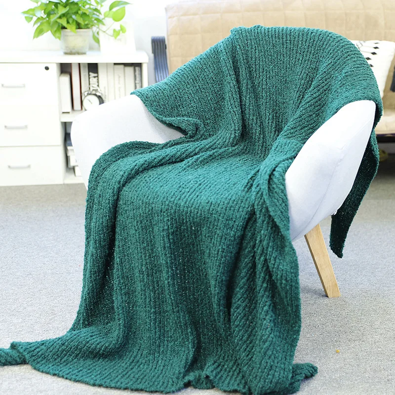 Knitted Blanket Blanket Velvet Blanket Squish Mallow Sofa Blanket Air Conditioning Nap Blanket Bed End Cover Plaid Blanket