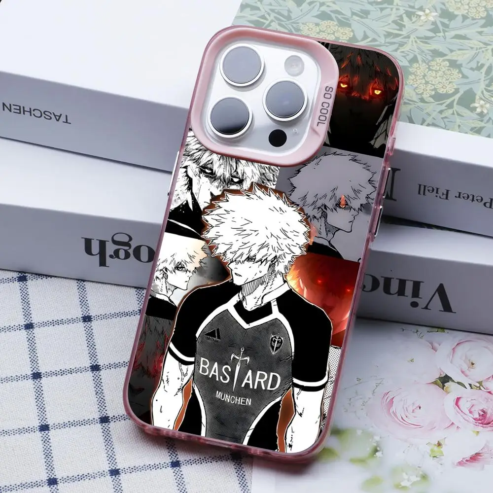 

Чехол для телефона Blue Lock Kunigami Rensuke для iPhone 17 16 15 14 13 12 11 X XR XS 8 7 Air Pro Max Plus, полупрозрачный розовый