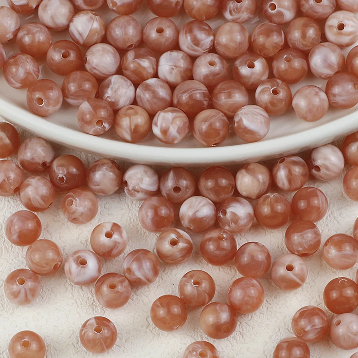 10MM Imitation Acryl Champagner Farbe Runde Perlen Spacer Lose Für Schmuck Machen DIY Halskette Armbänder Ohrring Zubehör