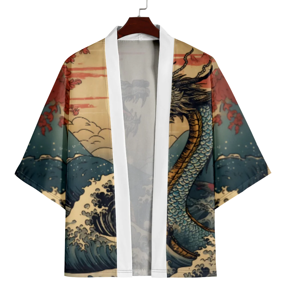 Kimono samurái de verano para hombre, ropa de calle Haori, Cosplay, ropa japonesa, cárdigan Yukata de moda Vintage, bata Popular