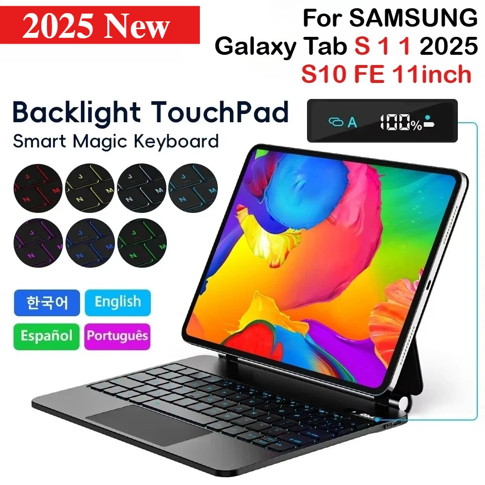 

For 2025 New SAMSUNG Magic Keyboard Case For Galaxy Tab S11 S10 Lite S9 FE S8 11 " Official Keyboard Backlit Touch Control Cover