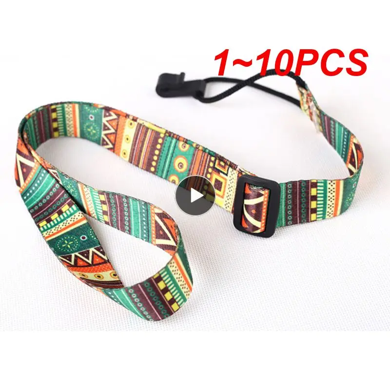 1~10PCS Ethnic Style Ukulele Strap Durable Adjustable Printing Ribbon Clip- Hawaii Guitar Belt Sling Instrument Guitar