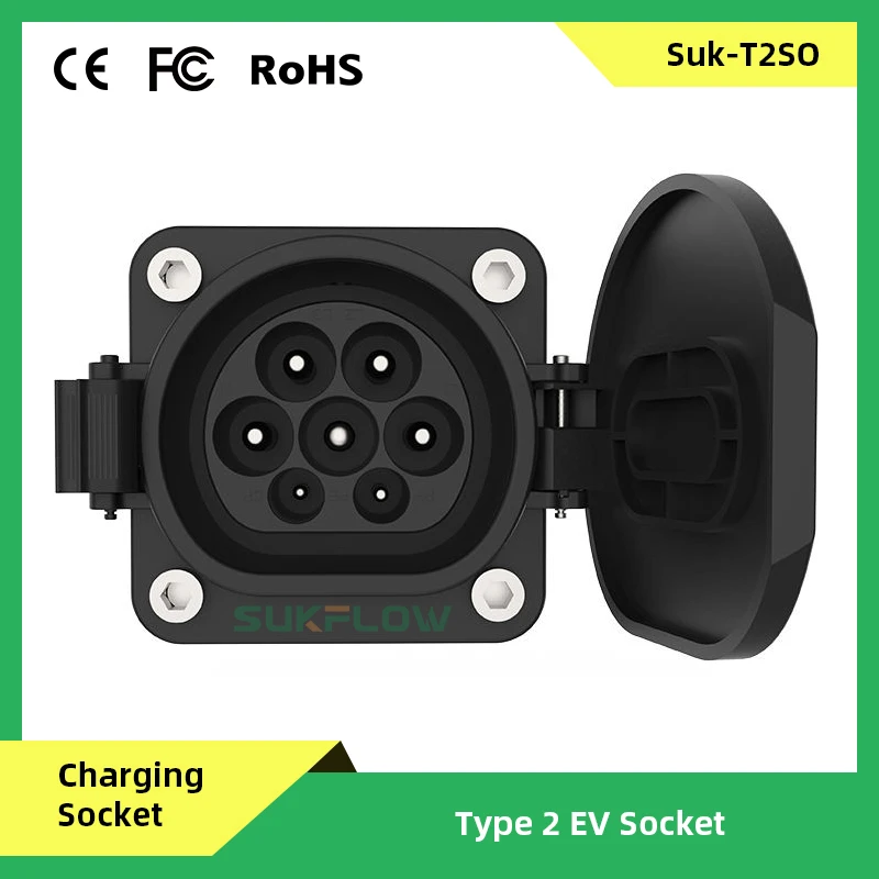 

Electric Vehicle Cars Charging Evse Female Socket Type 2 IEC62196 16A 32A EV Charger Socket Adaptor Plug