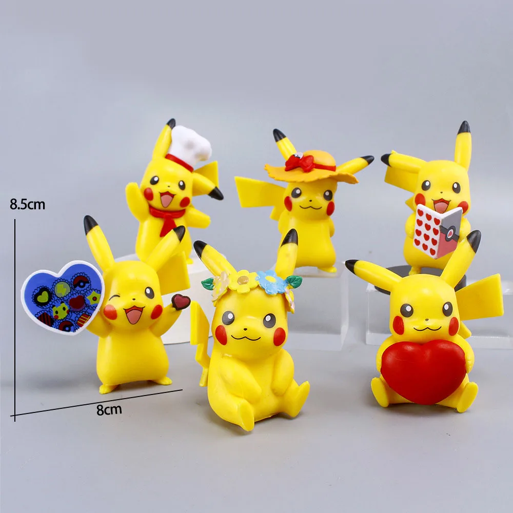 

6Pcs/Set Cartoon Pikachu Action Figure Mini Tide Play Toys Cute Doll Pokemon Model Decoration Children Present Birthday Gifts