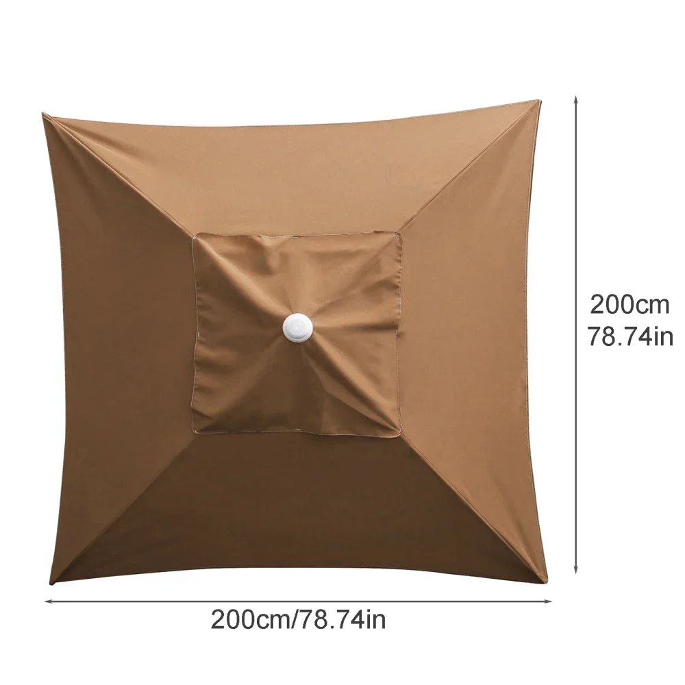 Guarda-chuva quadrado do pátio, Poliéster Parasol Canopy, Sombrinha ao ar livre do jardim, Acessórios para casa, Tampa Anti-UV, 2x2m