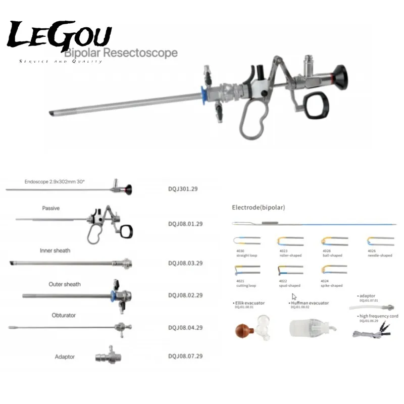 LeGou Professional  Manufacturer Direct Sale Hysteroscopic Urology Cystoscope Hysteroscope Resectoscope Set Bipolar&Monopolar Ac