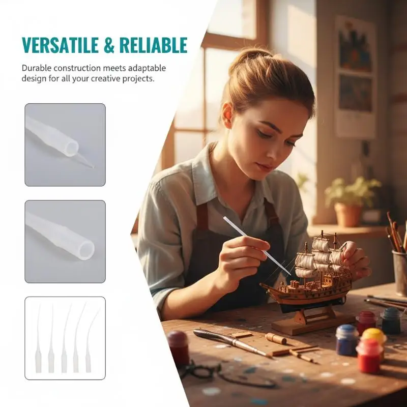 Glue Applicators Set 100Pcs Extended Dotting Tubes for Laboratory Crafts Projects Requiring Accurate Dispensing