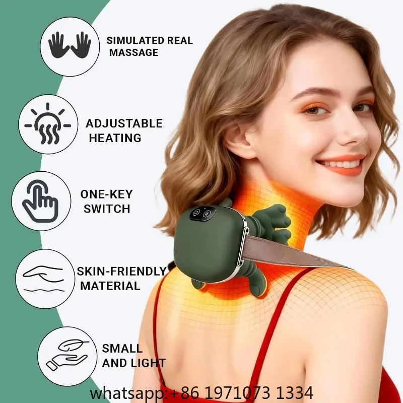 Bionic Heated Massager Neck Shoulder Massager N7 Kneading Massager Shawl 3-Level Modes Cervical Waist Leg Body Muscles Massage