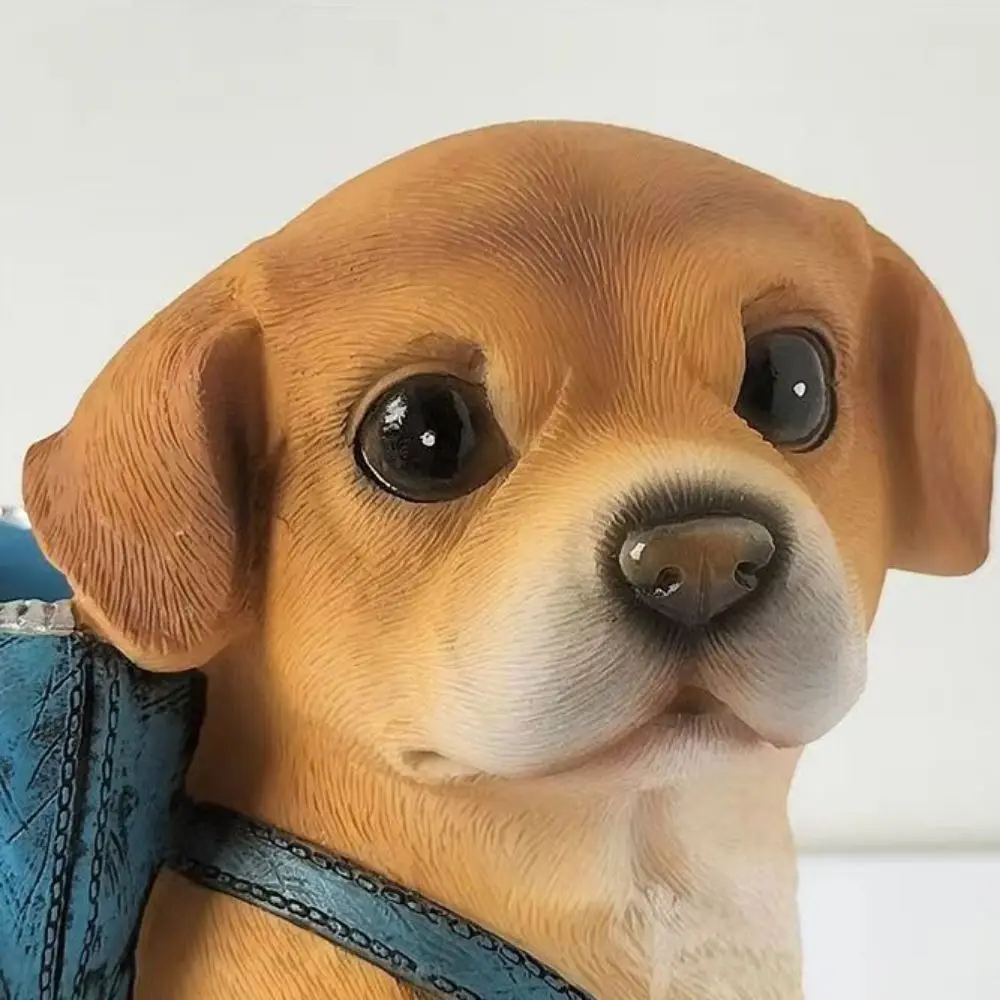 Multipurpose With Backpack Dog Pen Holder Hand-painted Cute Lucky Dog Ornaments Cartoon Desktop Storage Rack Home Decor