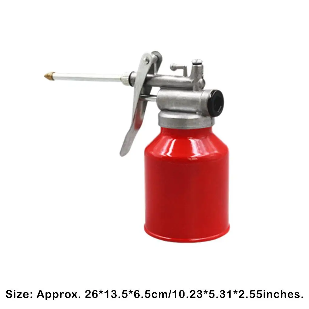 250/400ml High Pressure Pump Oil Can Spout Thumb Pump Workshop Oiler Oil Can Vehicle Lubricant Metal Oiler