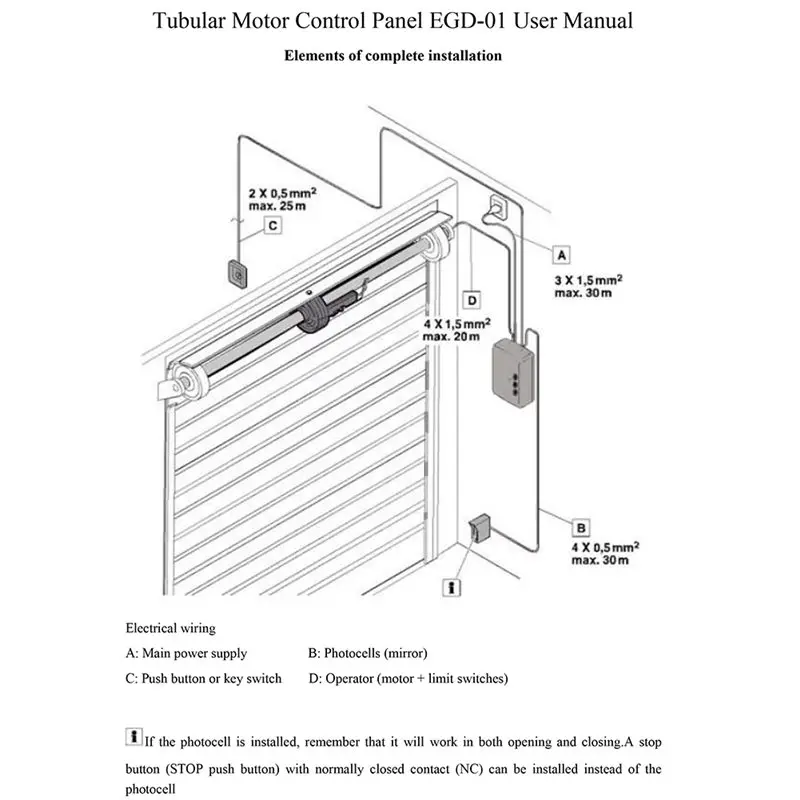 ABZZ-Automatic Gargare Door Opener With Remote Control AC220V Tubular Motor Control Board Roller Shutter Door Motor