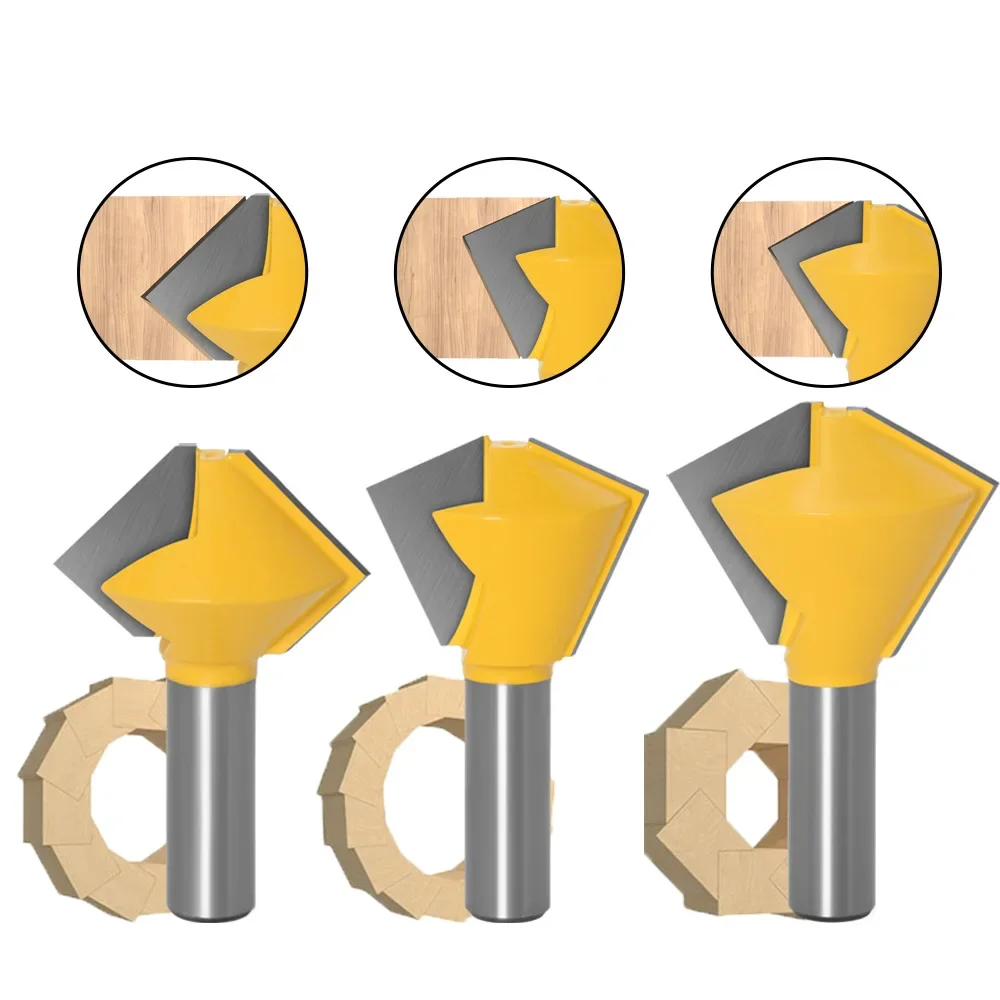 1PC 1/2" 12.7MM 12MM Shank Milling Cutter Wood Carving 6 8 12 16 Sided Multi Sided Glue Joint Router Bit Set