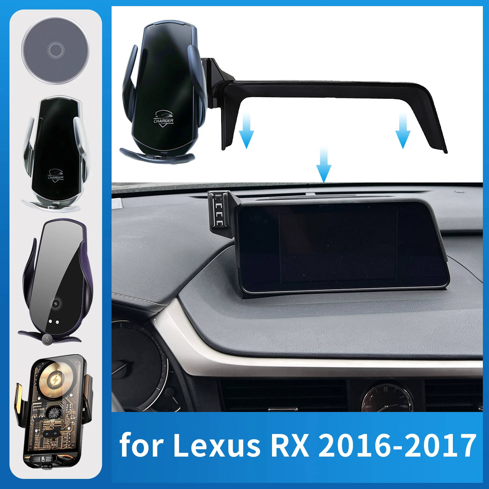 

Автомобильный держатель для телефона, зарядка для Lexus RX 2016 2017, аксессуары, экран навигации, GPS-кронштейн, основание
